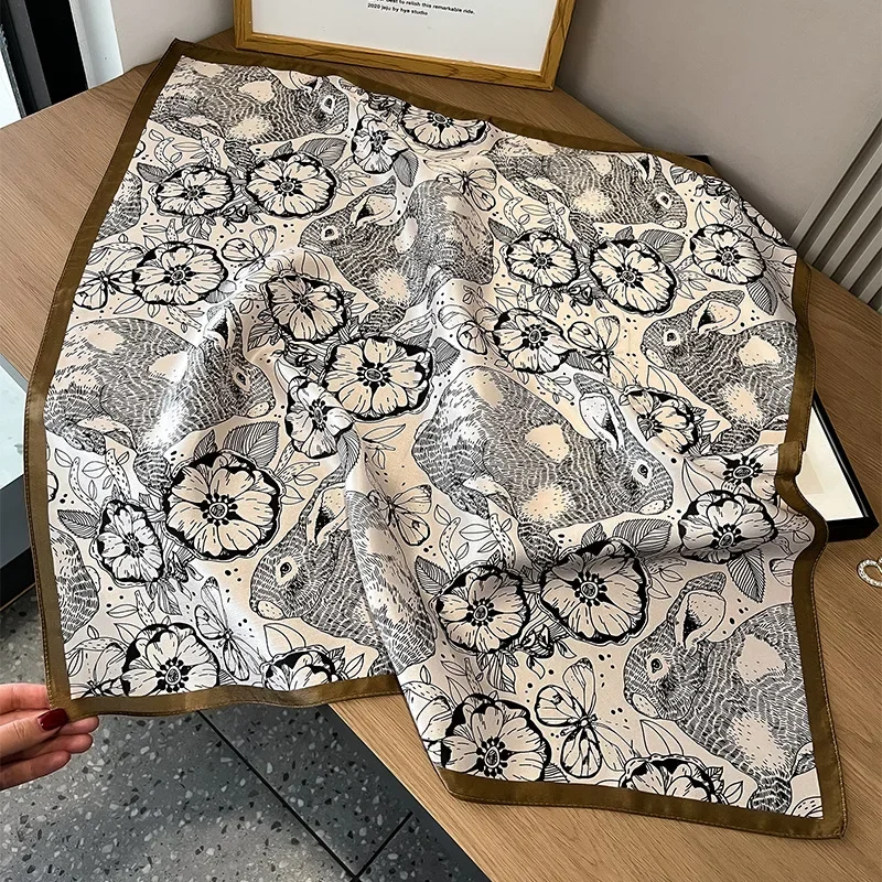 Shawl Wrap Winter - 100% seta quadrata per le donne