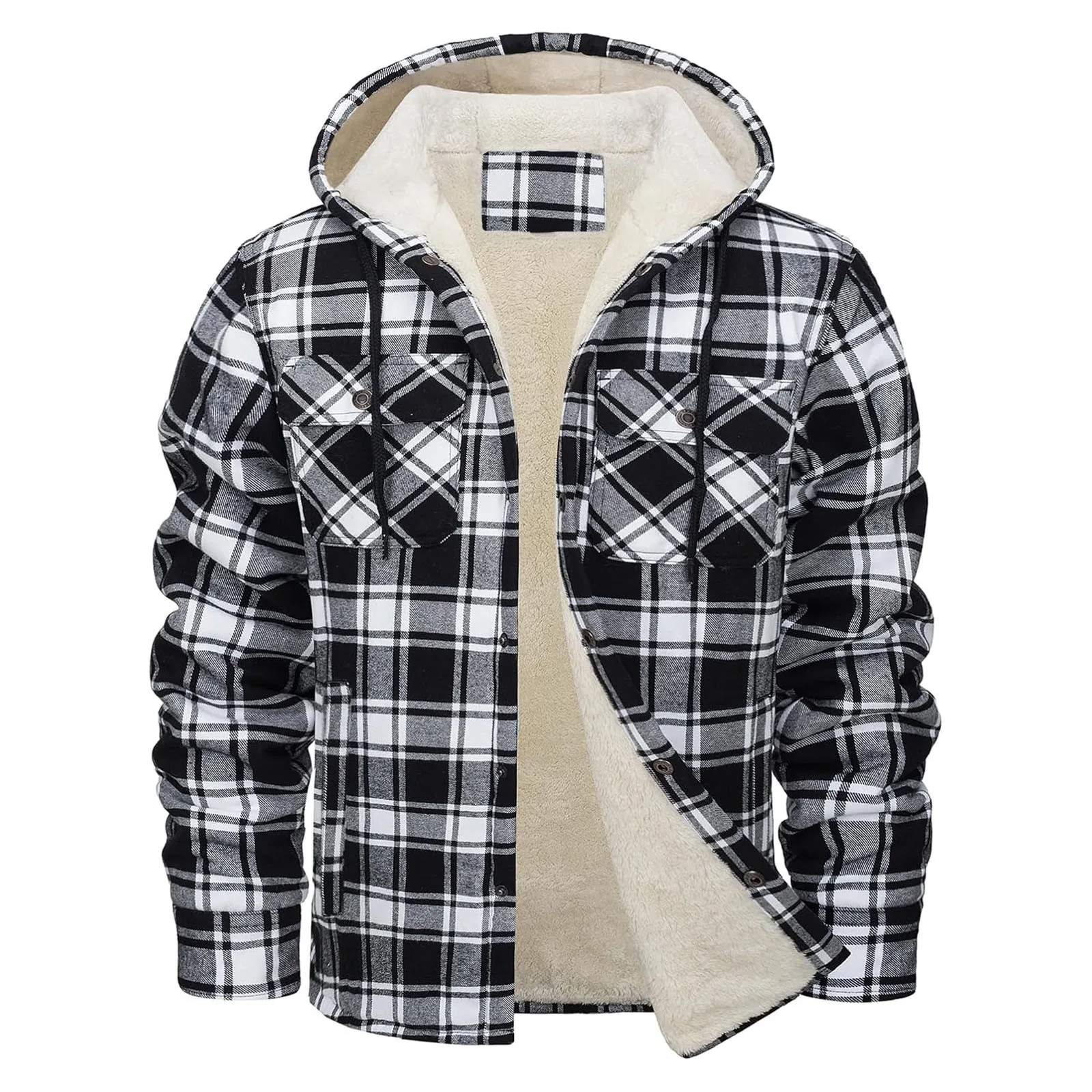 Flannel Shirt Lined - Giacca con cappuccio in flanella calda