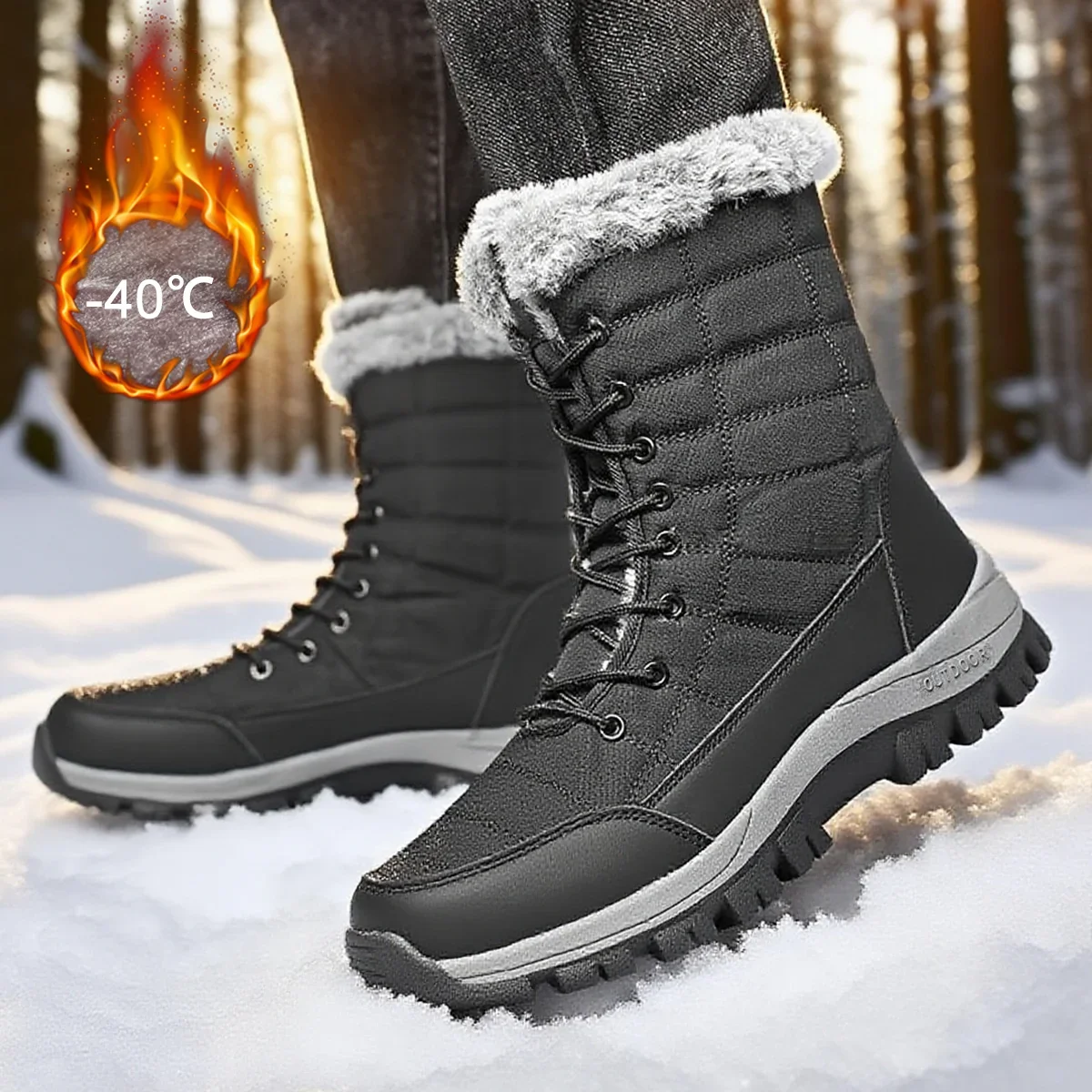 Waterproof Winter Boot - Nuove Scarpe in Cotone per Uomo,